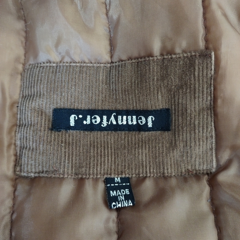 Jennifer.j Women's Corduroy Faux Suede Trimmed Quilted Button Jacket Size M - Picture 8 of 9